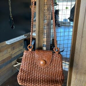 Unique woven leather crossbody